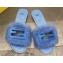 Fendi Baguette mink slides Blue 2023