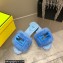 Fendi Baguette mink slides Blue 2023