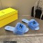 Fendi Baguette mink slides Blue 2023