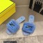 Fendi Baguette mink slides Blue 2023