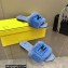 Fendi Baguette mink slides Blue 2023