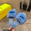 Fendi Baguette mink slides Blue 2023
