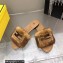 Fendi Baguette mink slides Brown 2023