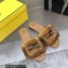Fendi Baguette mink slides Brown 2023