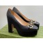 Gucci Heel 12cm Platform 3.5cm pumps with Horsebit Black 2023