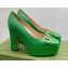 Gucci Heel 12cm Platform 3.5cm pumps with Horsebit Green 2023