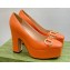 Gucci Heel 12cm Platform 3.5cm pumps with Horsebit Orange 2023