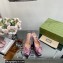 Gucci Heel 12cm Platform 3.5cm slingback pumps with Horsebit python print Pink 2023