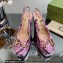 Gucci Heel 12cm Platform 3.5cm slingback pumps with Horsebit python print Pink 2023