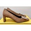 Fendi crystal logo pumps Suede Brown 2023