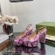 Gucci Heel 12cm Platform 3.5cm slingback pumps with Horsebit python print Pink 2023