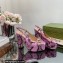 Gucci Heel 12cm Platform 3.5cm slingback pumps with Horsebit python print Pink 2023
