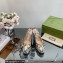 Gucci Heel 12cm Platform 3.5cm slingback pumps with Horsebit python print Gray 2023