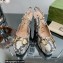 Gucci Heel 12cm Platform 3.5cm slingback pumps with Horsebit python print Gray 2023