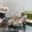 Gucci Heel 12cm Platform 3.5cm slingback pumps with Horsebit python print Gray 2023