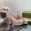 Gucci Heel 12cm Platform 3.5cm slingback pumps with Horsebit Pink 2023