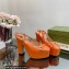 Gucci Heel 12cm Platform 3.5cm slingback pumps with Horsebit Orange 2023