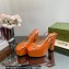Gucci Heel 12cm Platform 3.5cm slingback pumps with Horsebit Orange 2023