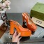 Gucci Heel 12cm Platform 3.5cm slingback pumps with Horsebit Orange 2023