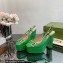 Gucci Heel 12cm Platform 3.5cm slingback pumps with Horsebit Green 2023