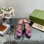 Gucci Heel 12cm Platform 3.5cm Sandals with Horsebit python print Pink 2023