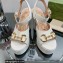 Gucci Heel 12cm Platform 3.5cm Sandals with Horsebit White 2023