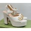 Gucci Heel 12cm Platform 3.5cm Sandals with Horsebit White 2023
