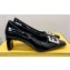 Fendi crystal logo pumps Patent Black 2023