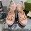 Gucci Heel 12cm Platform 3.5cm Sandals with Horsebit Pink 2023
