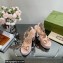 Gucci Heel 12cm Platform 3.5cm Sandals with Horsebit Pink 2023