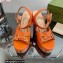 Gucci Heel 12cm Platform 3.5cm Sandals with Horsebit Orange 2023