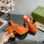 Gucci Heel 12cm Platform 3.5cm Sandals with Horsebit Orange 2023