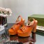 Gucci Heel 12cm Platform 3.5cm Sandals with Horsebit Orange 2023