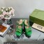 Gucci Heel 12cm Platform 3.5cm Sandals with Horsebit Green 2023