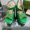 Gucci Heel 12cm Platform 3.5cm Sandals with Horsebit Green 2023