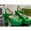 Gucci Heel 12cm Platform 3.5cm Sandals with Horsebit Green 2023