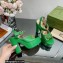 Gucci Heel 12cm Platform 3.5cm Sandals with Horsebit Green 2023