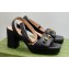 Gucci Heel Platform Sandals with Horsebit Black 2023
