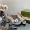 Gucci Heel Platform Sandals with Horsebit Silver 2023