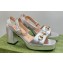 Gucci Heel Platform Sandals with Horsebit Silver 2023