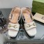 Gucci Heel Platform Sandals with Horsebit White 2023