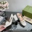 Gucci Heel Platform Sandals with Horsebit White 2023