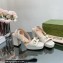 Gucci Heel Platform Sandals with Horsebit White 2023