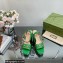 Gucci Heel Platform Sandals with Horsebit Green 2023