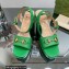 Gucci Heel Platform Sandals with Horsebit Green 2023