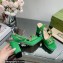 Gucci Heel Platform Sandals with Horsebit Green 2023