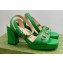 Gucci Heel Platform Sandals with Horsebit Green 2023