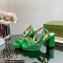 Gucci Heel Platform Sandals with Horsebit Green 2023