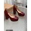 Gianvito Rossi Heel 11.5cm Platform 3.5cm Manila Pumps Leather Patent Burgundy 2023