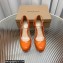 Gianvito Rossi Heel 11.5cm Platform 3.5cm Manila Pumps Leather Patent Orange 2023